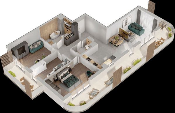 Rzut Mieszkaj w Mieście – Przy Bonarce - Mieszkanie na sprzedaż, Kraków, Podgórze Duchackie, 1780000  PLN