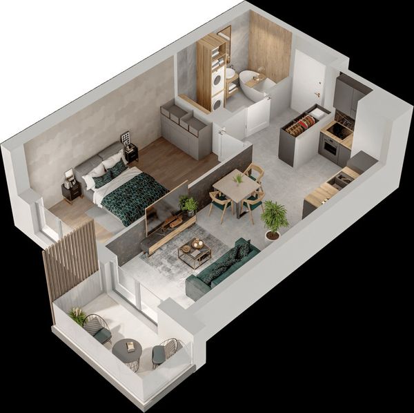 Rzut Mieszkaj w Mieście – Przy Bonarce - Mieszkanie na sprzedaż, Kraków, Podgórze Duchackie, 802000  PLN