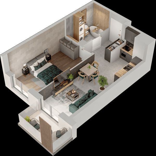 Rzut Mieszkaj w Mieście – Przy Bonarce - Mieszkanie na sprzedaż, Kraków, Podgórze Duchackie, 825000  PLN