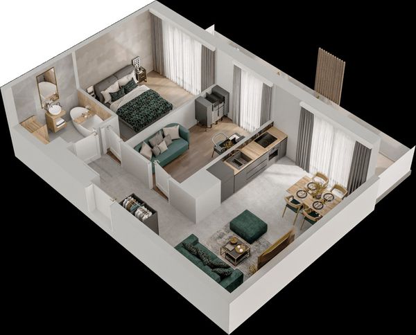 Rzut Mieszkaj w Mieście – Przy Bonarce - Mieszkanie na sprzedaż, Kraków, Podgórze Duchackie, 918000  PLN