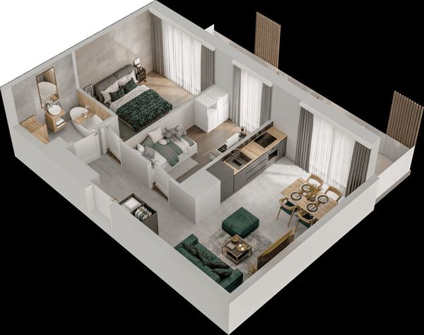 Rzut Mieszkaj w Mieście – Przy Bonarce - Mieszkanie na sprzedaż, Kraków, Podgórze Duchackie, 933000  PLN