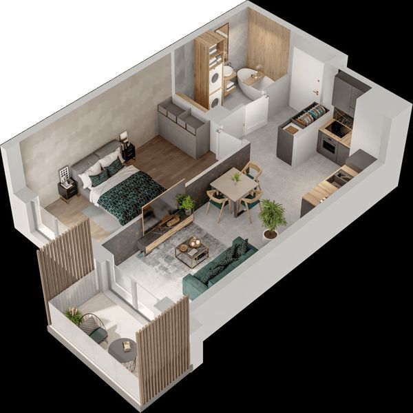 Rzut Mieszkaj w Mieście – Przy Bonarce - Mieszkanie na sprzedaż, Kraków, Podgórze Duchackie, 847000  PLN