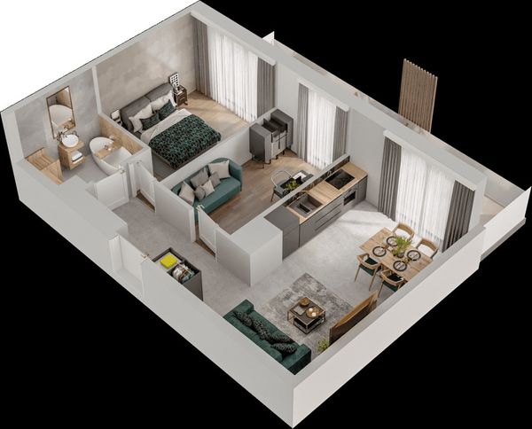 Rzut Mieszkaj w Mieście – Przy Bonarce - Mieszkanie na sprzedaż, Kraków, Podgórze Duchackie, 963000  PLN