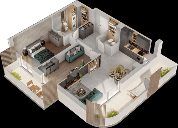 Rzut Mieszkaj w Mieście – Przy Bonarce - Mieszkanie na sprzedaż, Kraków, Podgórze Duchackie, 1584000  PLN