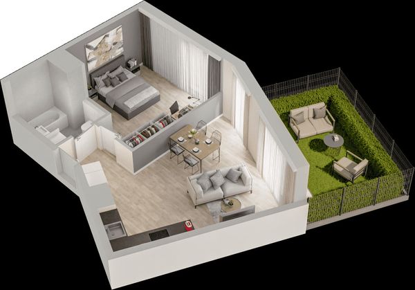 Rzut Mieszkaj w Mieście – Przy Bonarce - Mieszkanie na sprzedaż, Kraków, Podgórze Duchackie, 791000  PLN