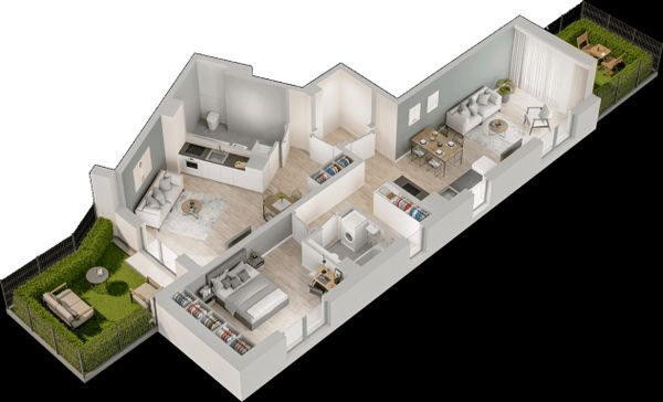 Rzut Mieszkaj w Mieście – Przy Bonarce - Mieszkanie na sprzedaż, Kraków, Podgórze Duchackie, 1242000  PLN