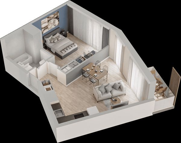 Rzut Mieszkaj w Mieście – Przy Bonarce - Mieszkanie na sprzedaż, Kraków, Podgórze Duchackie, 797000  PLN