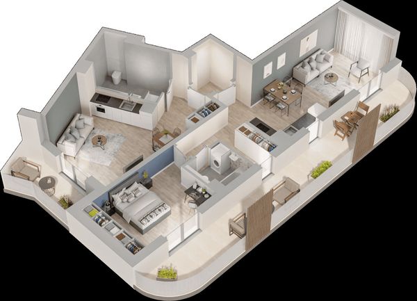 Rzut Mieszkaj w Mieście – Przy Bonarce - Mieszkanie na sprzedaż, Kraków, Podgórze Duchackie, 1228000  PLN