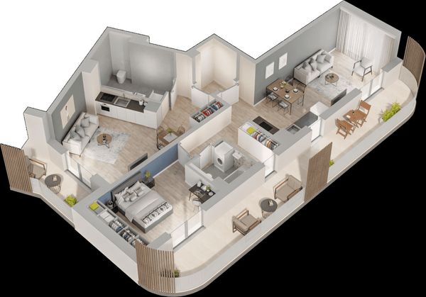 Rzut Mieszkaj w Mieście – Przy Bonarce - Mieszkanie na sprzedaż, Kraków, Podgórze Duchackie, 1339000  PLN