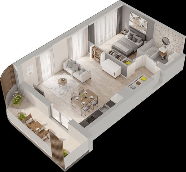 Rzut Mieszkaj w Mieście – Przy Bonarce - Mieszkanie na sprzedaż, Kraków, Podgórze Duchackie, 834000  PLN