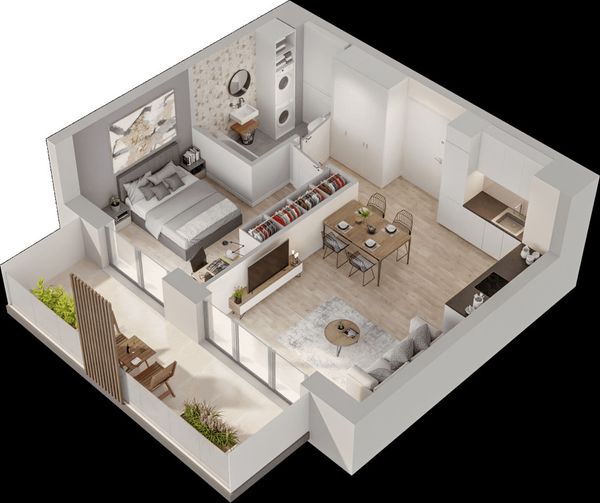 Rzut Mieszkaj w Mieście – Przy Bonarce - Mieszkanie na sprzedaż, Kraków, Podgórze Duchackie, 801000  PLN