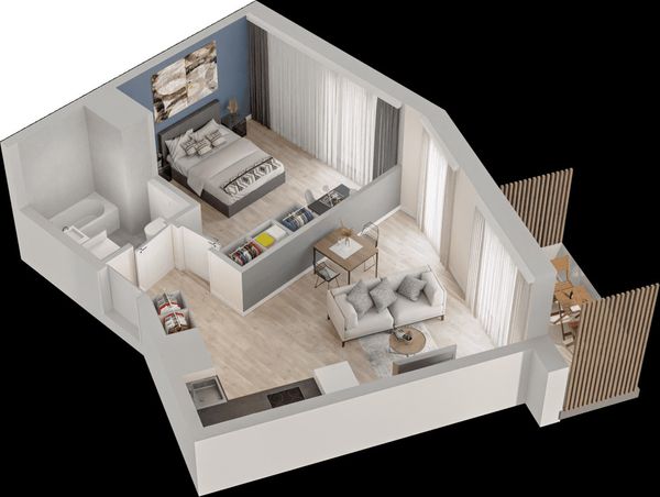 Rzut Mieszkaj w Mieście – Przy Bonarce - Mieszkanie na sprzedaż, Kraków, Podgórze Duchackie, 796000  PLN