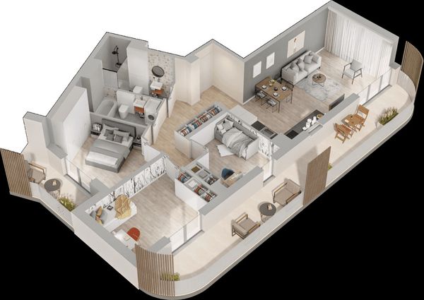 Rzut Mieszkaj w Mieście – Przy Bonarce - Mieszkanie na sprzedaż, Kraków, Podgórze Duchackie, 1620000  PLN