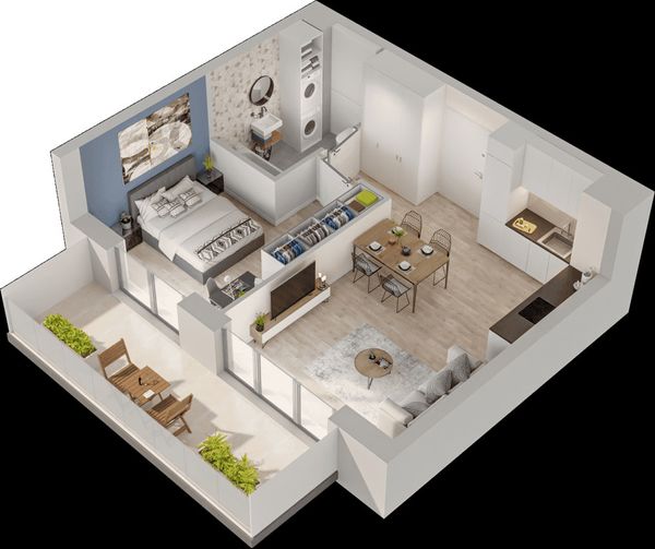 Rzut Mieszkaj w Mieście – Przy Bonarce - Mieszkanie na sprzedaż, Kraków, Podgórze Duchackie, 809000  PLN