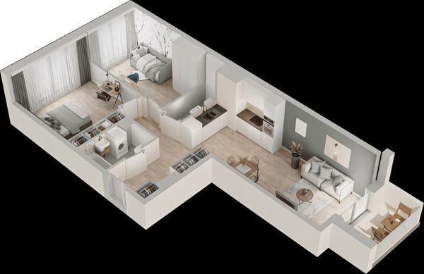 Rzut Mieszkaj w Mieście – Przy Bonarce - Mieszkanie na sprzedaż, Kraków, Podgórze Duchackie, 1010000  PLN