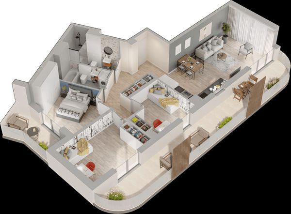 Rzut Mieszkaj w Mieście – Przy Bonarce - Mieszkanie na sprzedaż, Kraków, Podgórze Duchackie, 1670000  PLN