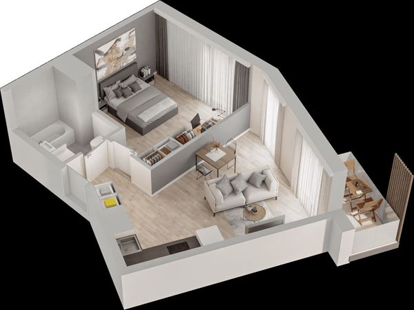 Rzut Mieszkaj w Mieście – Przy Bonarce - Mieszkanie na sprzedaż, Kraków, Podgórze Duchackie, 827000  PLN