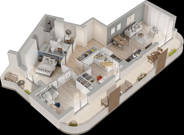 Rzut Mieszkaj w Mieście – Przy Bonarce - Mieszkanie na sprzedaż, Kraków, Podgórze Duchackie, 1750000  PLN