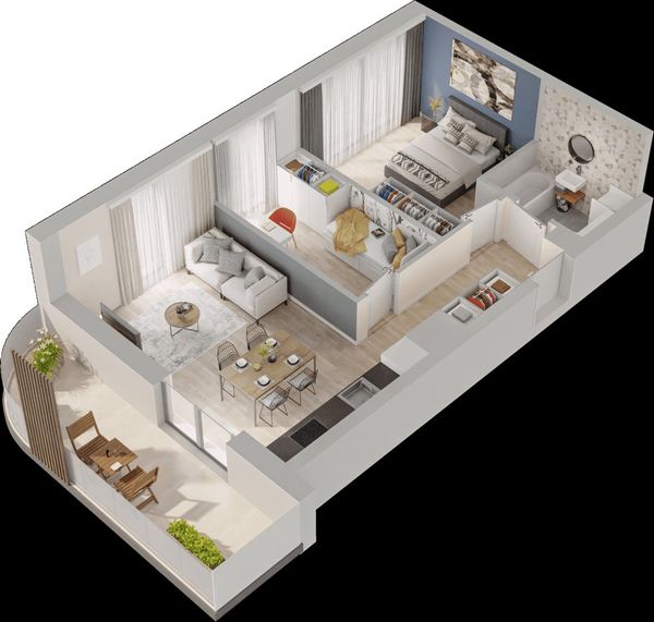 Rzut Mieszkaj w Mieście – Przy Bonarce - Mieszkanie na sprzedaż, Kraków, Podgórze Duchackie, 883000  PLN