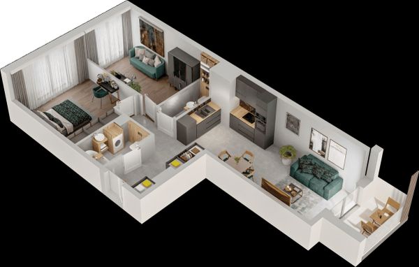 Rzut Mieszkaj w Mieście – Przy Bonarce - Mieszkanie na sprzedaż, Kraków, Podgórze Duchackie, 1071000  PLN