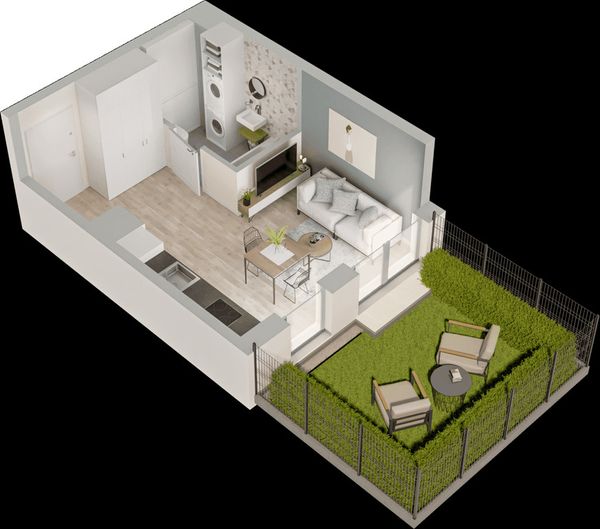 Rzut Mieszkaj w Mieście – Przy Bonarce - Mieszkanie na sprzedaż, Kraków, Podgórze Duchackie, 553000  PLN