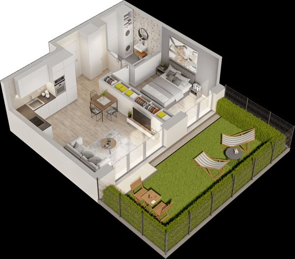 Rzut Mieszkaj w Mieście – Przy Bonarce - Mieszkanie na sprzedaż, Kraków, Podgórze Duchackie, 740000  PLN