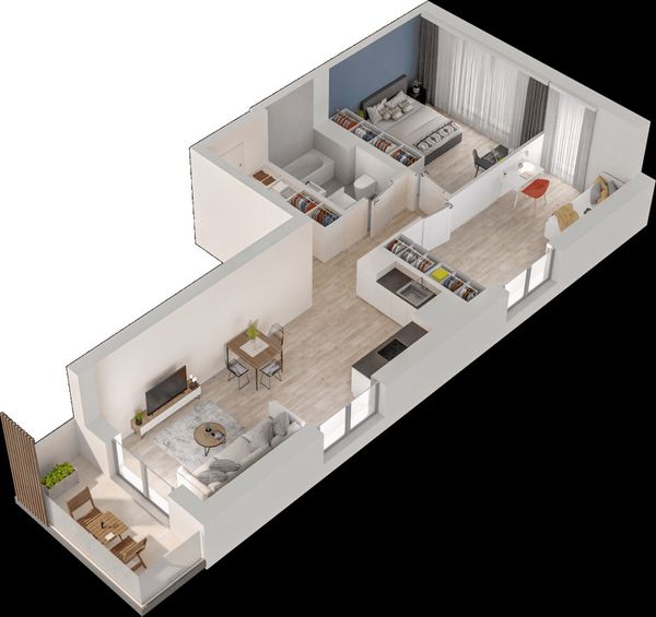 Rzut Mieszkaj w Mieście – Przy Bonarce - Mieszkanie na sprzedaż, Kraków, Podgórze Duchackie, 1010000  PLN