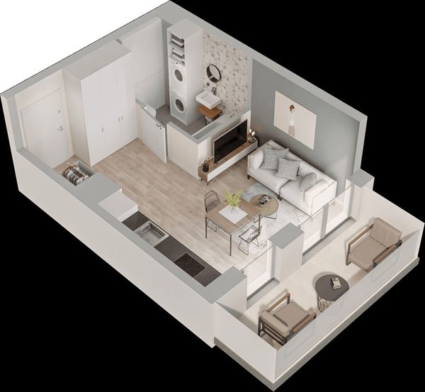 Rzut Mieszkaj w Mieście – Przy Bonarce - Mieszkanie na sprzedaż, Kraków, Podgórze Duchackie, 531000  PLN