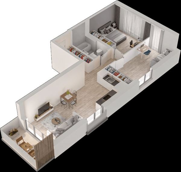 Rzut Mieszkaj w Mieście – Przy Bonarce - Mieszkanie na sprzedaż, Kraków, Podgórze Duchackie, 1023000  PLN