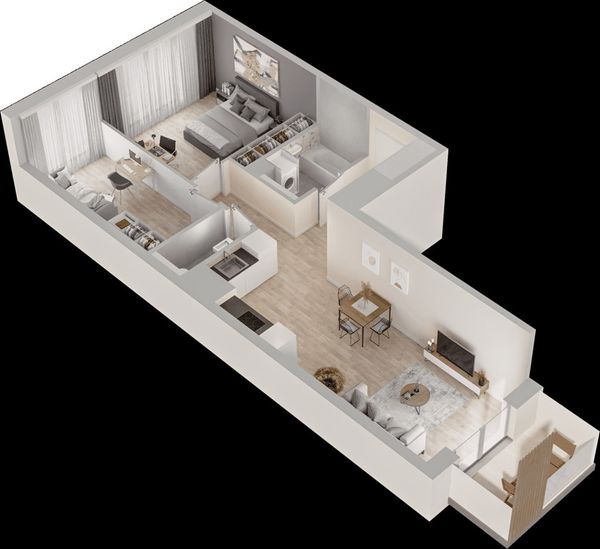 Rzut Mieszkaj w Mieście – Przy Bonarce - Mieszkanie na sprzedaż, Kraków, Podgórze Duchackie, 958000  PLN