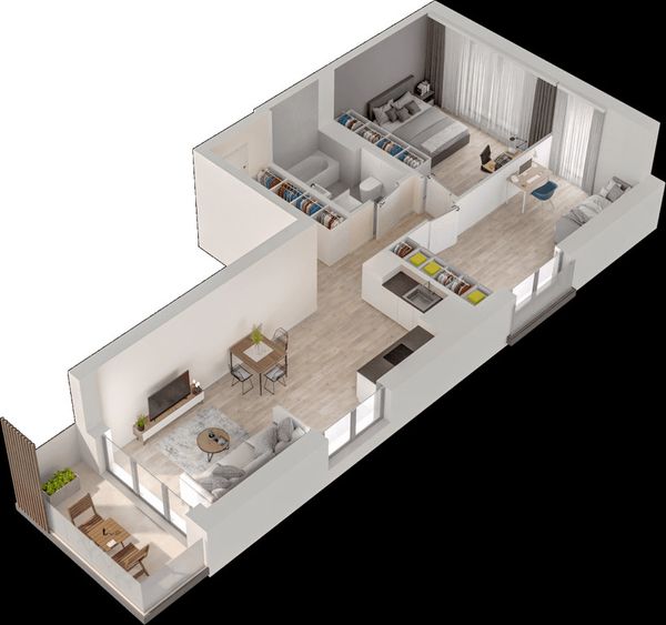 Rzut Mieszkaj w Mieście – Przy Bonarce - Mieszkanie na sprzedaż, Kraków, Podgórze Duchackie, 1036000  PLN