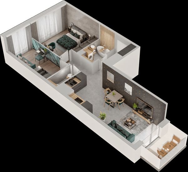 Rzut Mieszkaj w Mieście – Przy Bonarce - Mieszkanie na sprzedaż, Kraków, Podgórze Duchackie, 971000  PLN