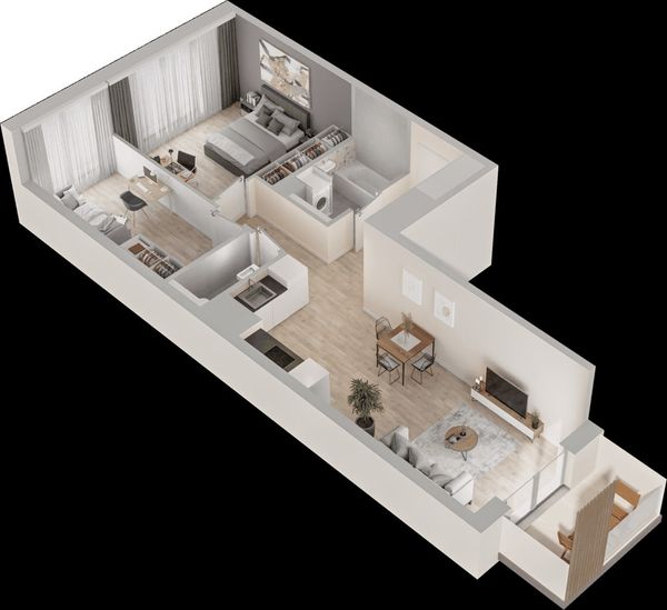 Rzut Mieszkaj w Mieście – Przy Bonarce - Mieszkanie na sprzedaż, Kraków, Podgórze Duchackie, 996000  PLN