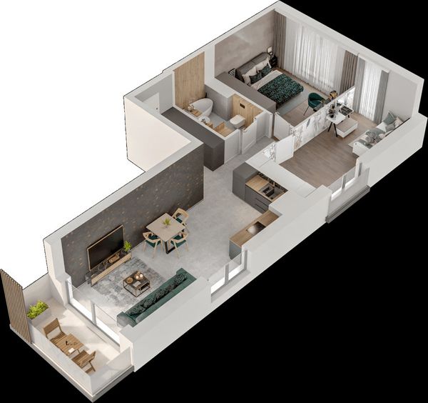 Rzut Mieszkaj w Mieście – Przy Bonarce - Mieszkanie na sprzedaż, Kraków, Podgórze Duchackie, 1107000  PLN