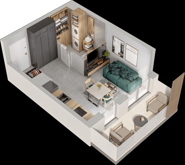 Rzut Mieszkaj w Mieście – Przy Bonarce - Mieszkanie na sprzedaż, Kraków, Podgórze Duchackie, 599000  PLN