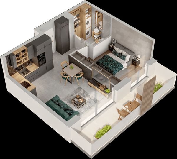 Rzut Mieszkaj w Mieście – Przy Bonarce - Mieszkanie na sprzedaż, Kraków, Podgórze Duchackie, 812000  PLN