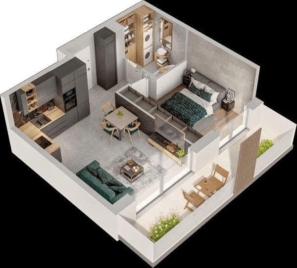 Rzut Mieszkaj w Mieście – Przy Bonarce - Mieszkanie na sprzedaż, Kraków, Podgórze Duchackie, 832000  PLN