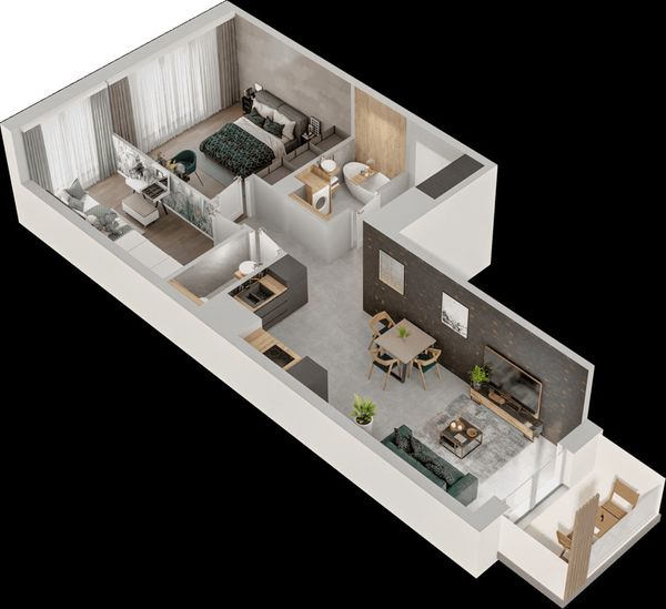 Rzut Mieszkaj w Mieście – Przy Bonarce - Mieszkanie na sprzedaż, Kraków, Podgórze Duchackie, 1083000  PLN