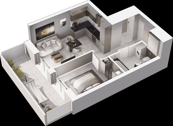 Rzut Mieszkaj w Mieście - Na Tysiącleciu - Mieszkanie na sprzedaż, Katowice, Os. Tysiąclecia, 545000  PLN