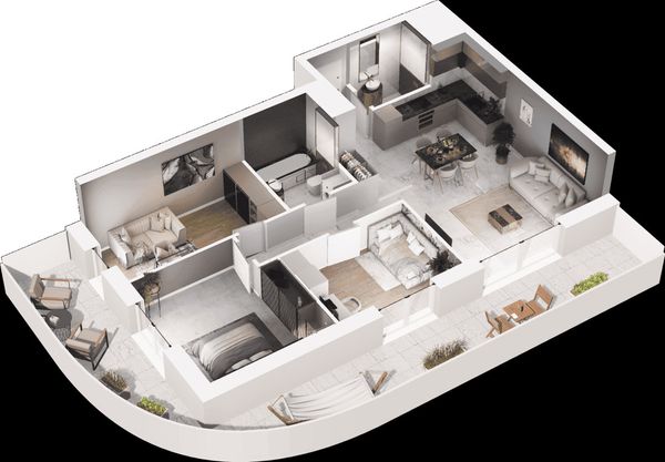 Rzut Mieszkaj w Mieście - Na Tysiącleciu - Mieszkanie na sprzedaż, Katowice, Os. Tysiąclecia, 1110000  PLN