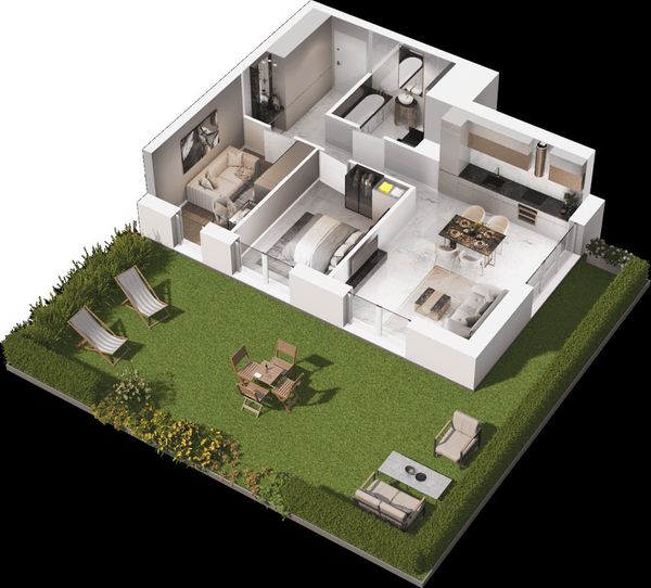 Rzut Mieszkaj w Mieście - Na Tysiącleciu - Mieszkanie na sprzedaż, Katowice, Os. Tysiąclecia, 690000  PLN