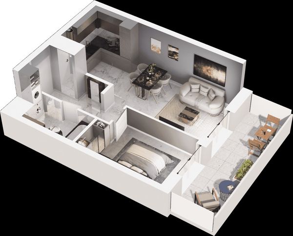 Rzut Mieszkaj w Mieście - Na Tysiącleciu - Mieszkanie na sprzedaż, Katowice, Os. Tysiąclecia, 565000  PLN