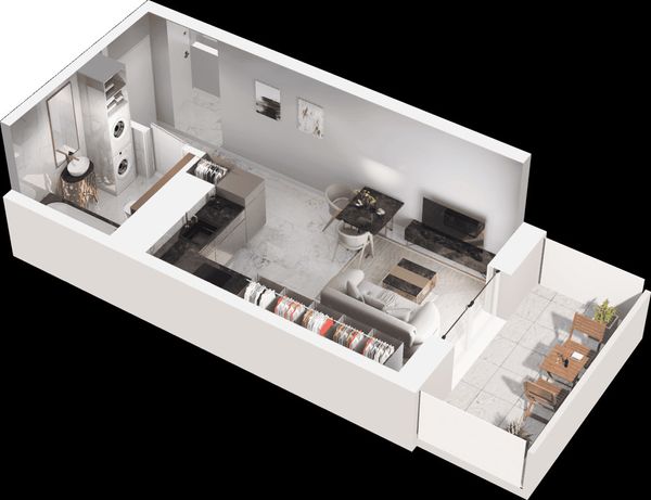 Rzut Mieszkaj w Mieście - Na Tysiącleciu - Mieszkanie na sprzedaż, Katowice, Os. Tysiąclecia, 411000  PLN