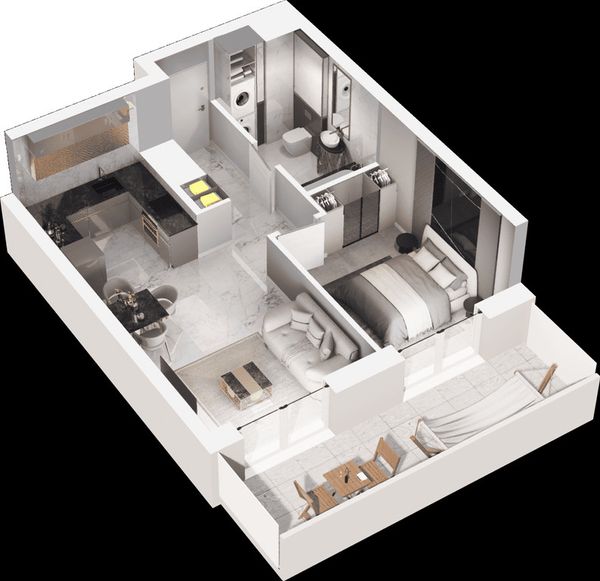 Rzut Mieszkaj w Mieście - Na Tysiącleciu - Mieszkanie na sprzedaż, Katowice, Os. Tysiąclecia, 520000  PLN