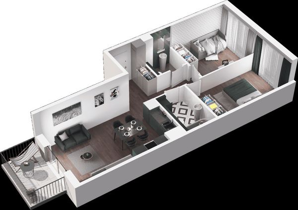 Rzut Mieszkaj w Mieście – Ogrody Glogera - Mieszkanie na sprzedaż, Kraków, Prądnik Biały, 855000  PLN