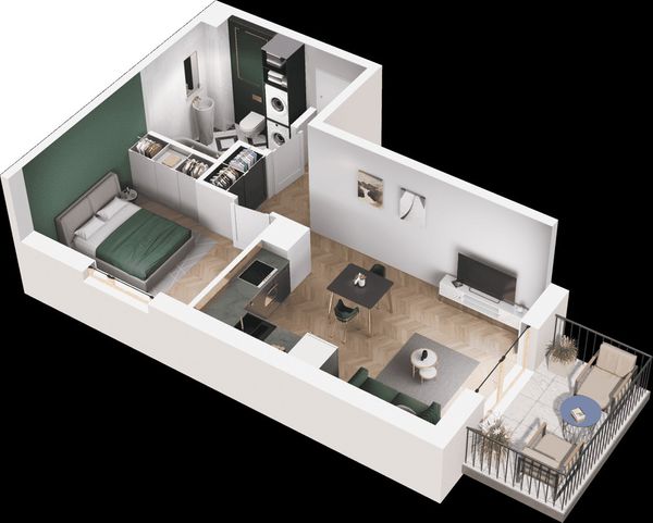 Rzut Mieszkaj w Mieście – Ogrody Glogera - Mieszkanie na sprzedaż, Kraków, Prądnik Biały, 615000  PLN