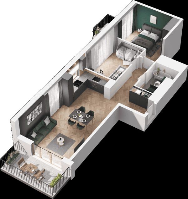 Rzut Mieszkaj w Mieście – Ogrody Glogera - Mieszkanie na sprzedaż, Kraków, Prądnik Biały, 875000  PLN