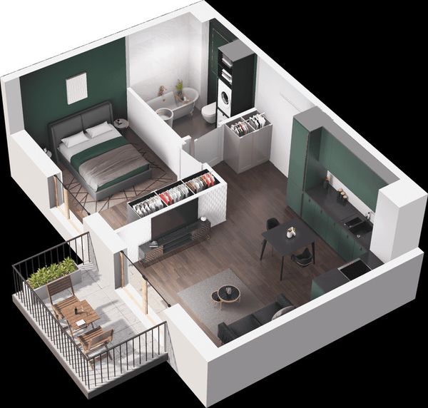 Rzut Mieszkaj w Mieście – Ogrody Glogera - Mieszkanie na sprzedaż, Kraków, Prądnik Biały, 600000  PLN