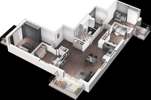 Rzut Mieszkaj w Mieście – Ogrody Glogera - Mieszkanie na sprzedaż, Kraków, Prądnik Biały, 1490000  PLN