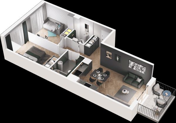 Rzut Mieszkaj w Mieście – Ogrody Glogera - Mieszkanie na sprzedaż, Kraków, Prądnik Biały, 850000  PLN